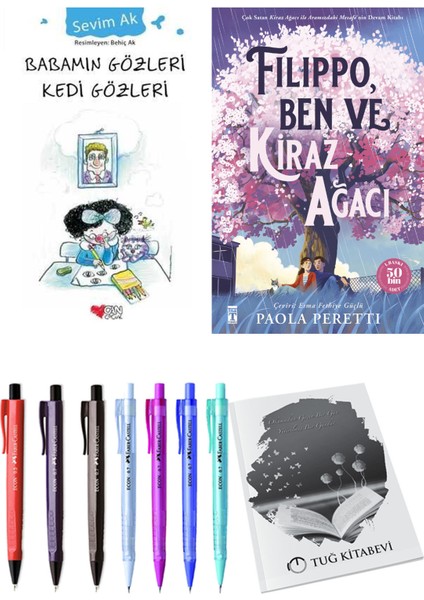 Filippo, Ben ve Kiraz Ağacı ve Babamın Gözleri Kedi Gözleri 2'li Set - Kalem