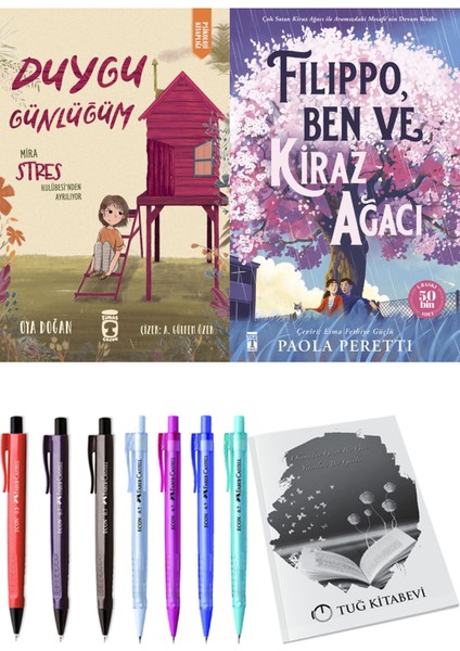 Filippo, Ben ve Kiraz Ağacı ve Duygu Günlüğüm Mira Stres Kulübesi'nden Ayrılıyor 2'li Set - Kalem