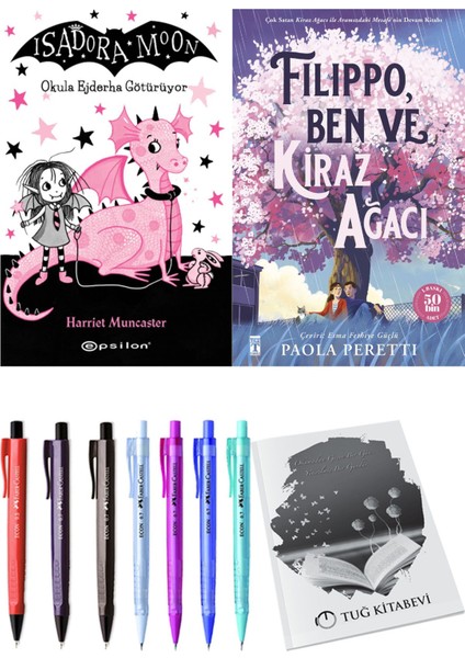 Filippo, Ben ve Kiraz Ağacı ve Isadora Moon 6 Okula Ejderha Götürüyor 2'li Set - Kalem
