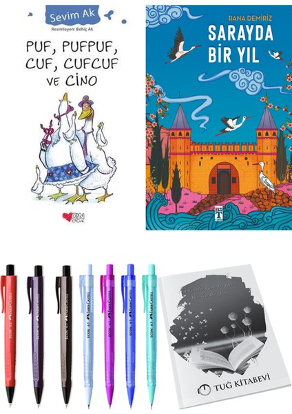 Sarayda Bir Yıl ve Puf, Pufpuf, Cuf, Cufcuf ve Cino 2'li Set - Kalem