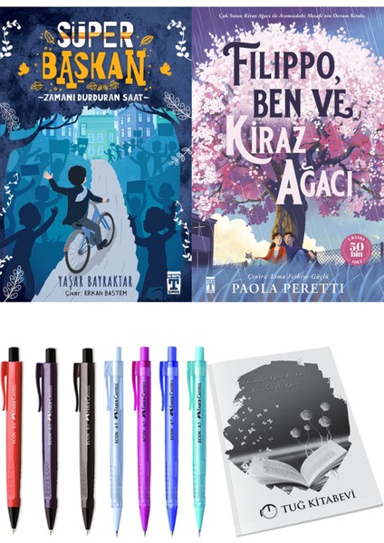 Filippo, Ben ve Kiraz Ağacı ve Süper Başkan Zamanı Durduran Saat 2'li Set - Kalem