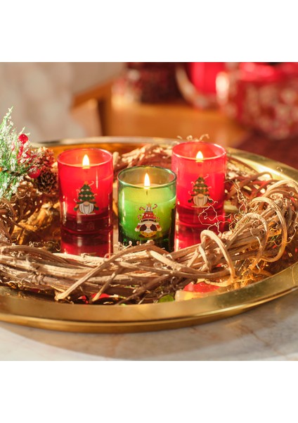 New Year Yılbaşı Gnome Village 3'lü Kokulu Mum Seti