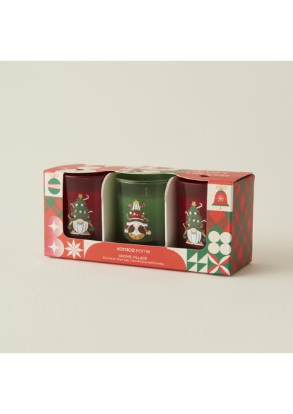 New Year Yılbaşı Gnome Village 3'lü Kokulu Mum Seti modelleri