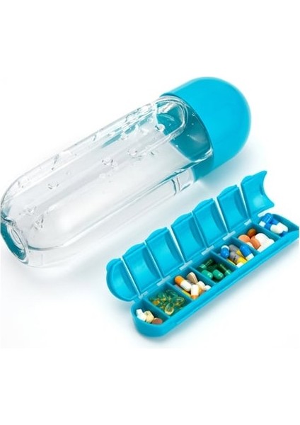 Ilaç Kutulu Su Matarası, Pillbox Ilaç Kutusu Su Şişesi, Ilaç Hazneli Su Şişesi fırsatları