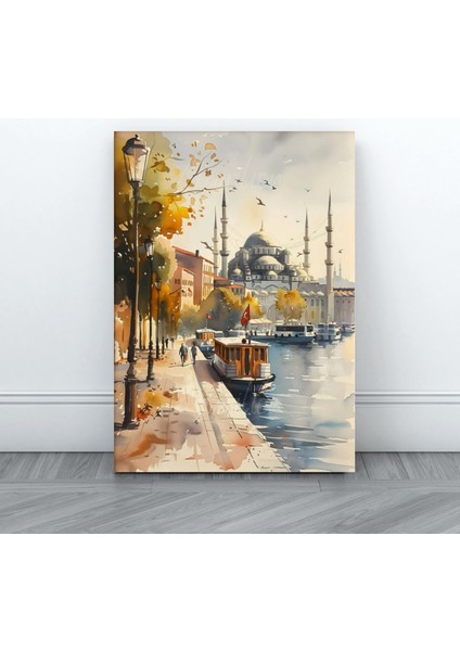 Dijital Hd Baskı Kanvas Tablo Istanbul Cami Deniz Manzarası Kanvas Tablo Duvar Tablosu