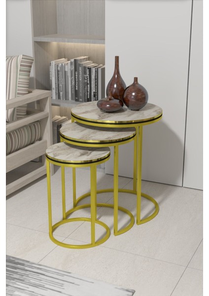 Zigon Sehpa C Lü x Çift Gold Efes