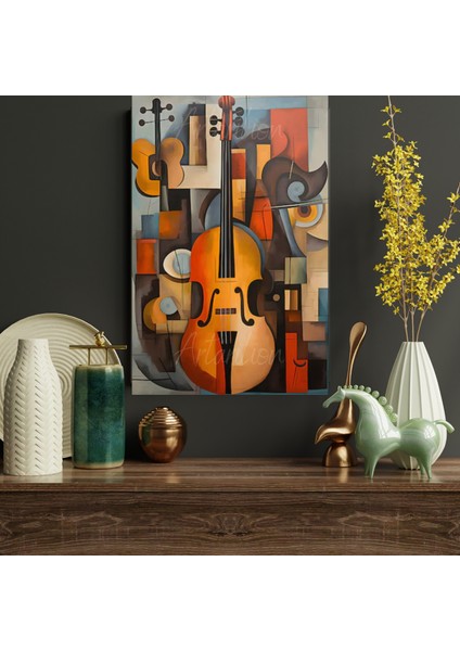 Kanvas Çello Modern Tablo Dijital Hd Baskı Kanvas Tablo Müzik Aleti Müzik Sanat Temalı Duvar Tablosu