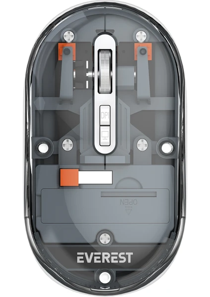 SM-BT29 Glassy USB Gri Transparan 2in1 Bluetooth ve 2.4ghz Kablosuz Mouse