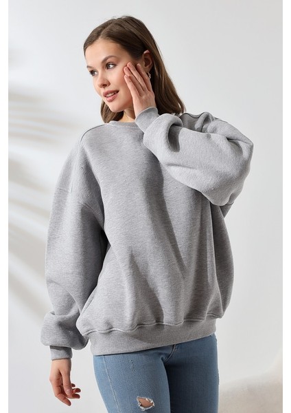 Kadın 3 Iplik Şardonlu Oversize Sweatshirt fiyatları