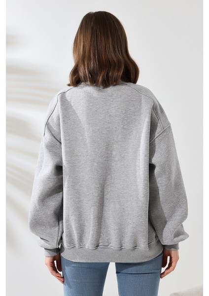 Kadın 3 Iplik Şardonlu Oversize Sweatshirt fırsatları
