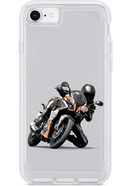 Apple Iphone 7 Uyumlu Motosiklet Tutkusu Desenli Silikon Kılıf