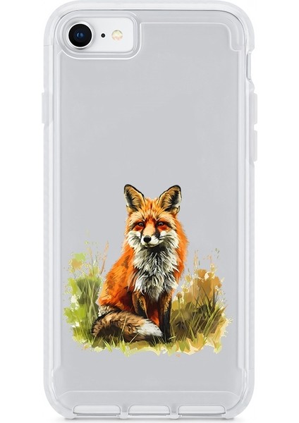 Apple Iphone Se 2022 Uyumlu Tilki Bakışı Desenli Silikon Kılıf