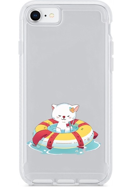 Apple Iphone 6 Uyumlu Yüzen Kedi Desenli Silikon Kılıf