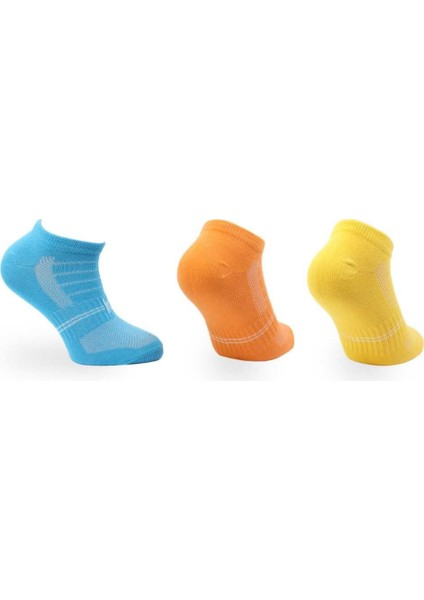 Yogi Pamuklu Günlük Konforlu Çocuk Çorabı 3'lü Paket Turuncu/mavi/sarı