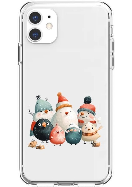 Apple Iphone 12 Uyumlu Kardan Aile Desenli Silikon Kılıf