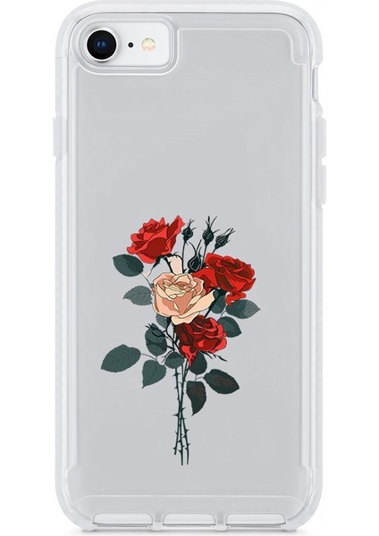 Apple Iphone 7 Uyumlu Gül Buketi Desenli Silikon Kılıf