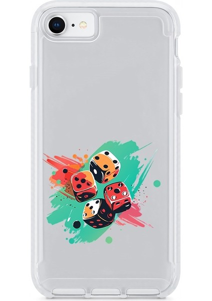 Apple Iphone 8 Uyumlu Şans Zarları Desenli Silikon Kılıf