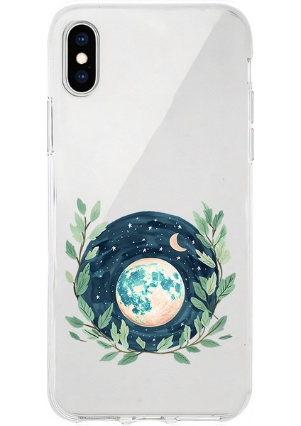 Apple Iphone Xs Max Uyumlu Ay Çemberi Desenli Silikon Kılıf