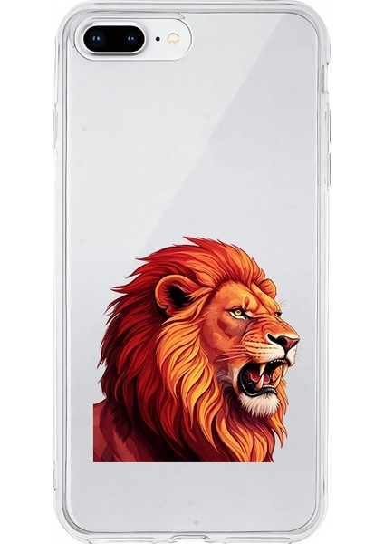 Apple Iphone 7 Plus Uyumlu Güçlü Aslan Desenli Silikon Kılıf