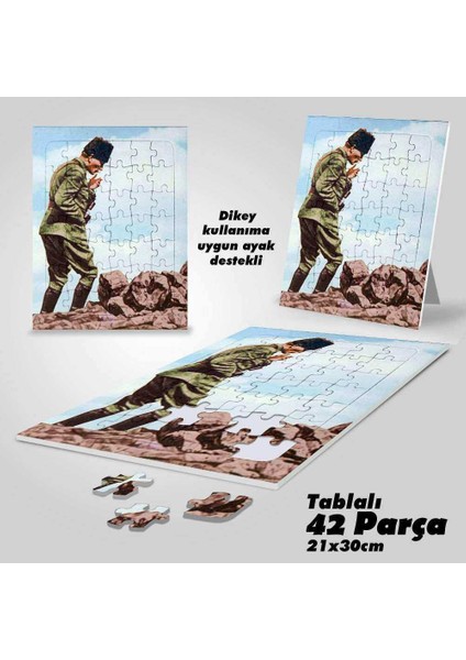 Asil Hobi Kocatepe ve Üniformalı Mustafa Kemal Atatürk- Yapboz - Ayak Destekli 42 Parça Puzzle