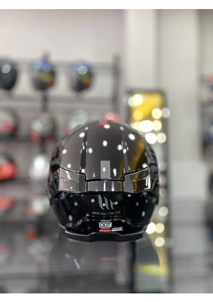 Helmets Thunder 4 Gloss Black Kask Şeffaf Vizörlü