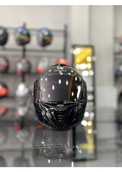 Helmets Thunder 4 Gloss Black Kask Şeffaf Vizörlü
