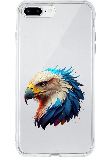 Apple Iphone 8 Plus Uyumlu Kartal Gücü Desenli Silikon Kılıf