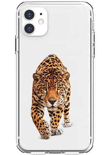 Apple Iphone 11 Uyumlu Yırtıcı Leopar Desenli Silikon Kılıf