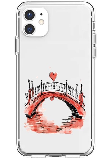 Apple Iphone 12 Uyumlu Aşk Köprüsü Desenli Silikon Kılıf