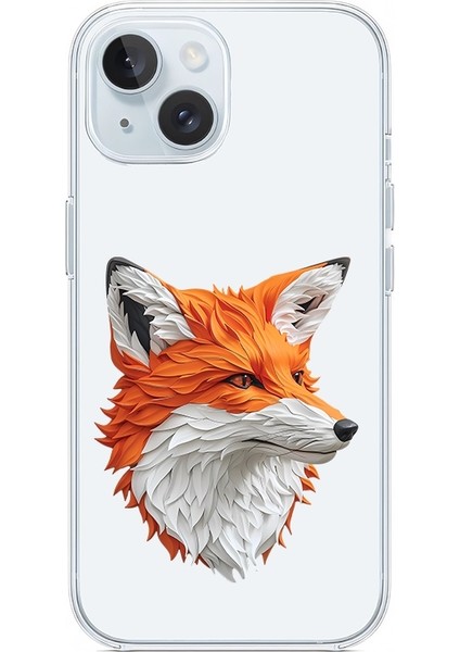 Apple Iphone 14 Uyumlu Tilki Portresi Desenli Silikon Kılıf