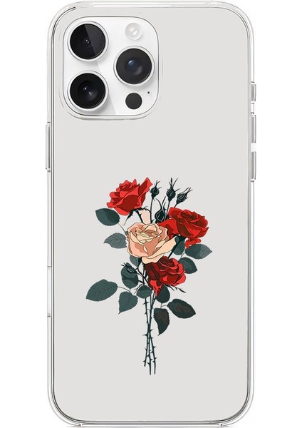 Apple Iphone 13 Pro Uyumlu Gül Buketi Desenli Silikon Kılıf