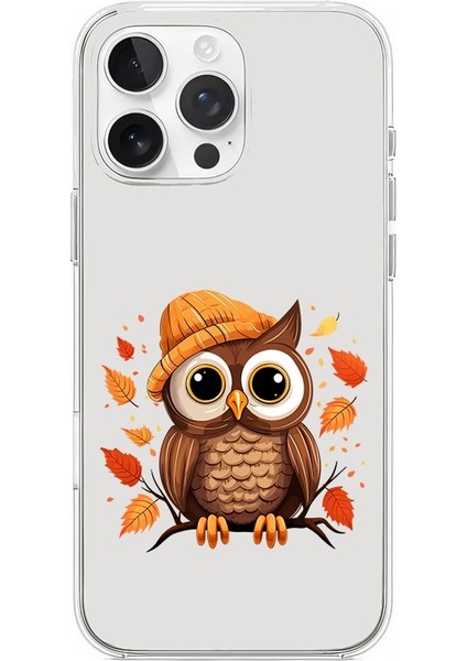 Apple Iphone 11 Pro Uyumlu Baykuş Sonbahar Desenli Silikon Kılıf