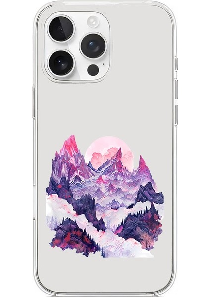 Apple Iphone 15 Pro Uyumlu Dağ Zirvesi Desenli Silikon Kılıf