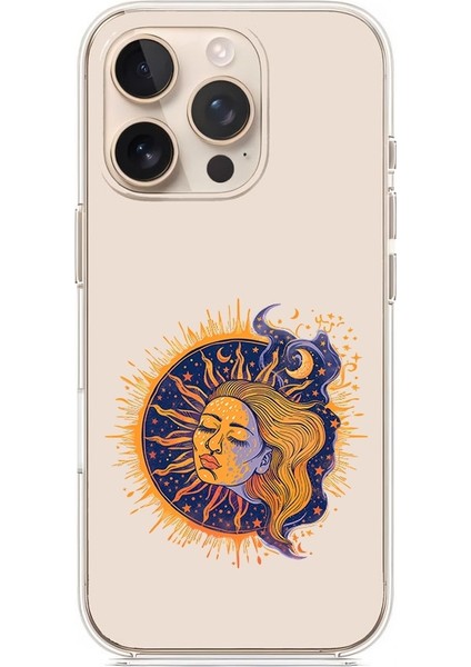 Apple Iphone 12 Pro Max Uyumlu Güneş Kadın Desenli Silikon Kılıf