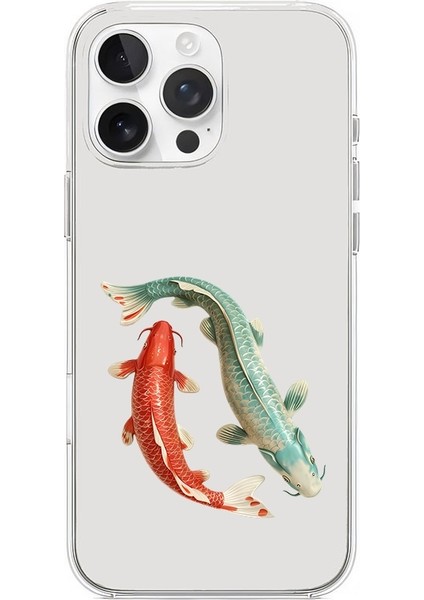 Apple Iphone 14 Pro Uyumlu Koi Balıkları Desenli Silikon Kılıf