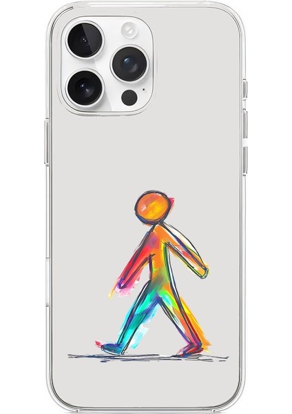Apple Iphone 15 Pro Uyumlu Renkli Insan Desenli Silikon Kılıf