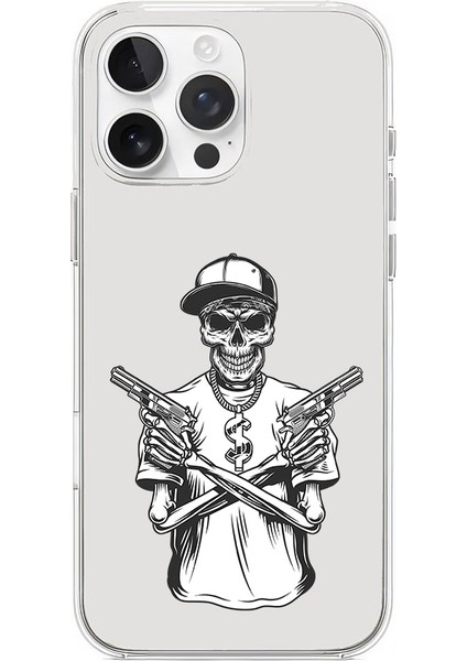Apple Iphone 16 Pro Uyumlu Iskelet Silah Desenli Silikon Kılıf