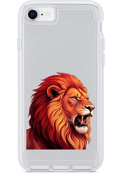 Apple Iphone Se 2022 Uyumlu Güçlü Aslan Desenli Silikon Kılıf