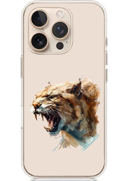 Apple Iphone 16 Pro Max Uyumlu Aslan Kükreyişi Desenli Silikon Kılıf