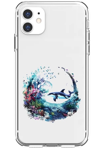 Apple Iphone 12 Uyumlu Denizaltı Dünyası Desenli Silikon Kılıf