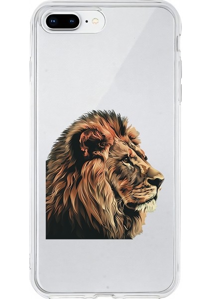 Apple Iphone 8 Plus Uyumlu Asil Aslan Profil Desenli Silikon Kılıf
