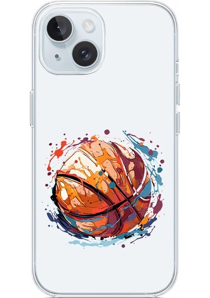 Apple Iphone 14 Uyumlu Basketbol Topu Desenli Silikon Kılıf