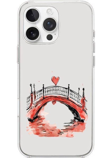 Apple Iphone 16 Pro Uyumlu Aşk Köprüsü Desenli Silikon Kılıf
