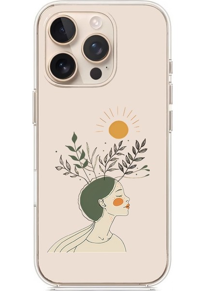 Apple Iphone 12 Pro Max Uyumlu Doğa Kadın Silueti Desenli Silikon Kılıf