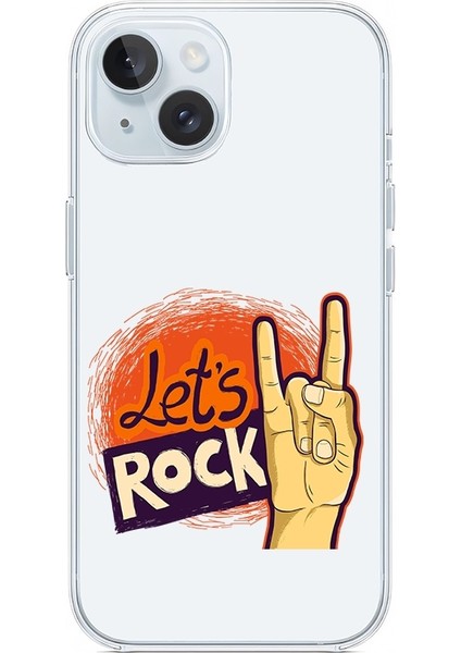 Apple Iphone 14 Uyumlu Let's Rock Desenli Silikon Kılıf