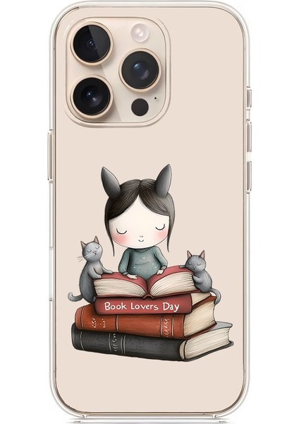 Apple Iphone 13 Pro Max Uyumlu Kitap Sever Küçük Kız Desenli Silikon Kılıf