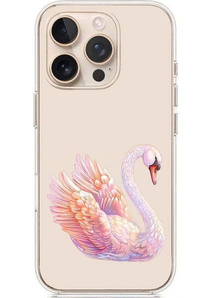 Apple Iphone 15 Pro Max Uyumlu Zarif Kuğu Desenli Silikon Kılıf