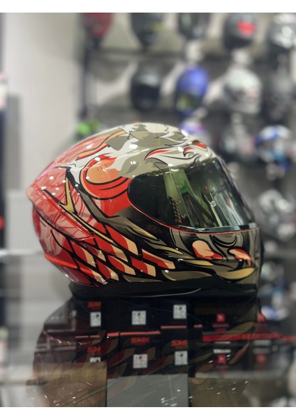 869 Wild Gold Vizörlü Kapalı Kask