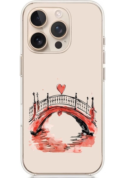 Apple Iphone 13 Pro Max Uyumlu Aşk Köprüsü Desenli Silikon Kılıf