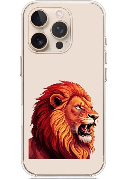 Apple Iphone 15 Pro Max Uyumlu Güçlü Aslan Desenli Silikon Kılıf